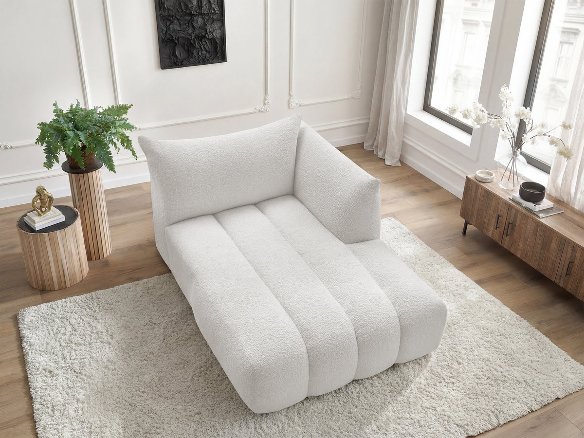 Méridienne pour canapé modulable AZRA tissu bouclette