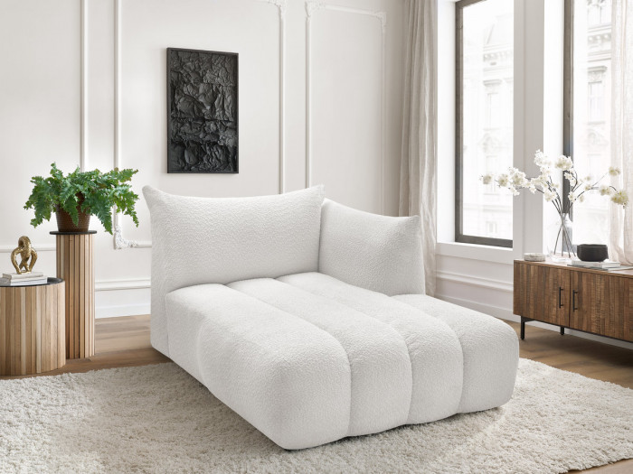 Méridienne pour canapé modulable AZRA tissu bouclette