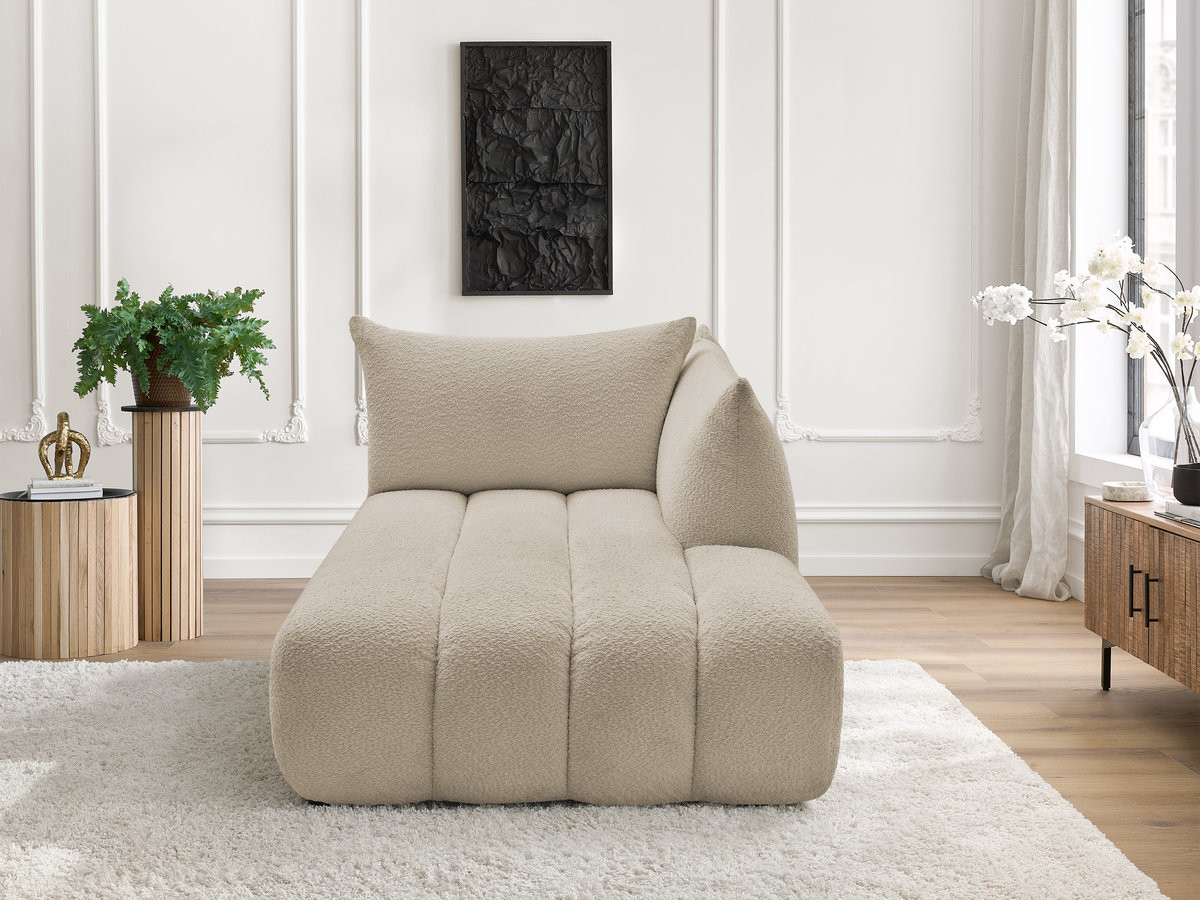 Méridienne pour canapé modulable AZRA tissu bouclette