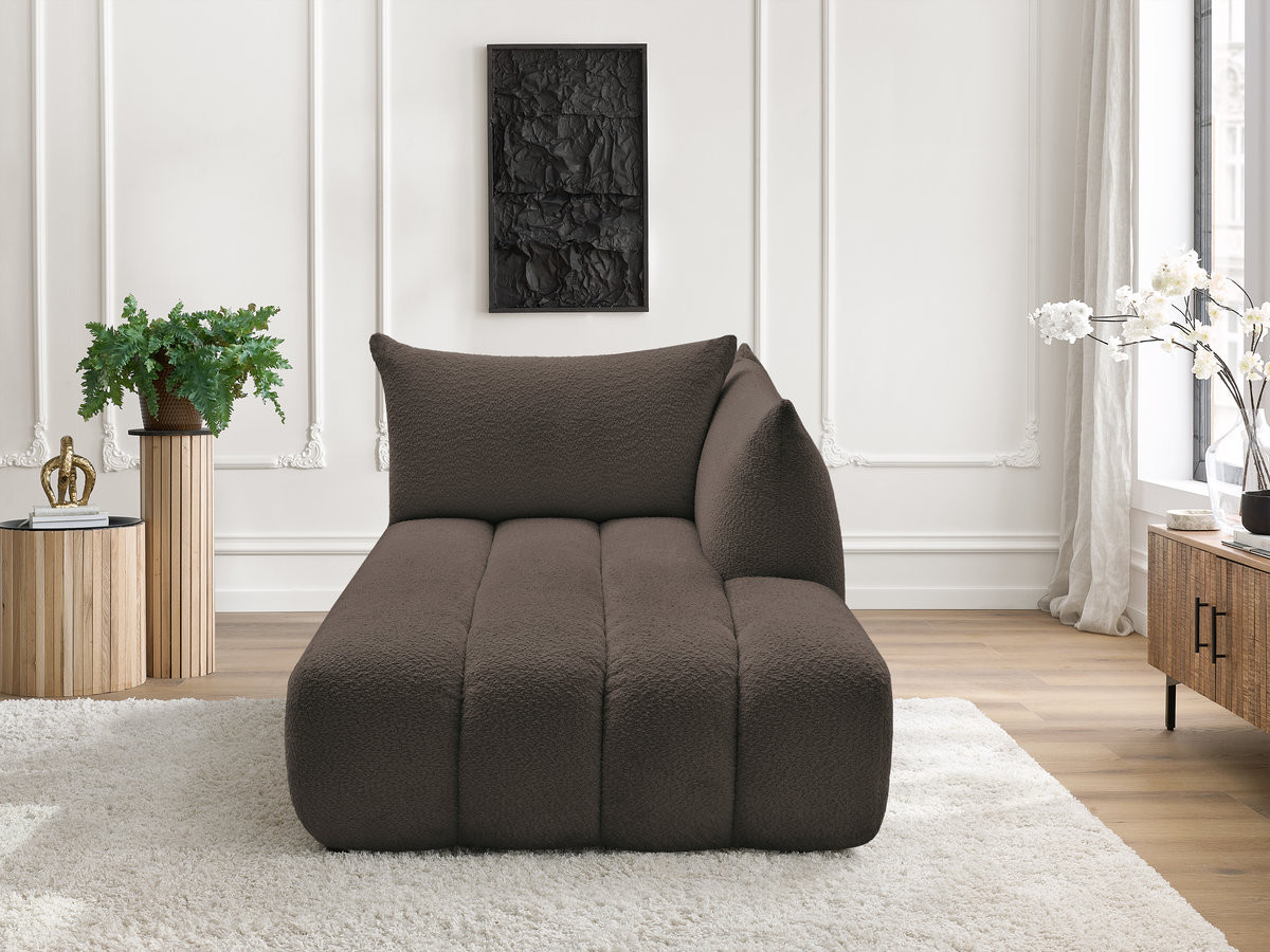 Méridienne pour canapé modulable AZRA bouclette marron — vue 4