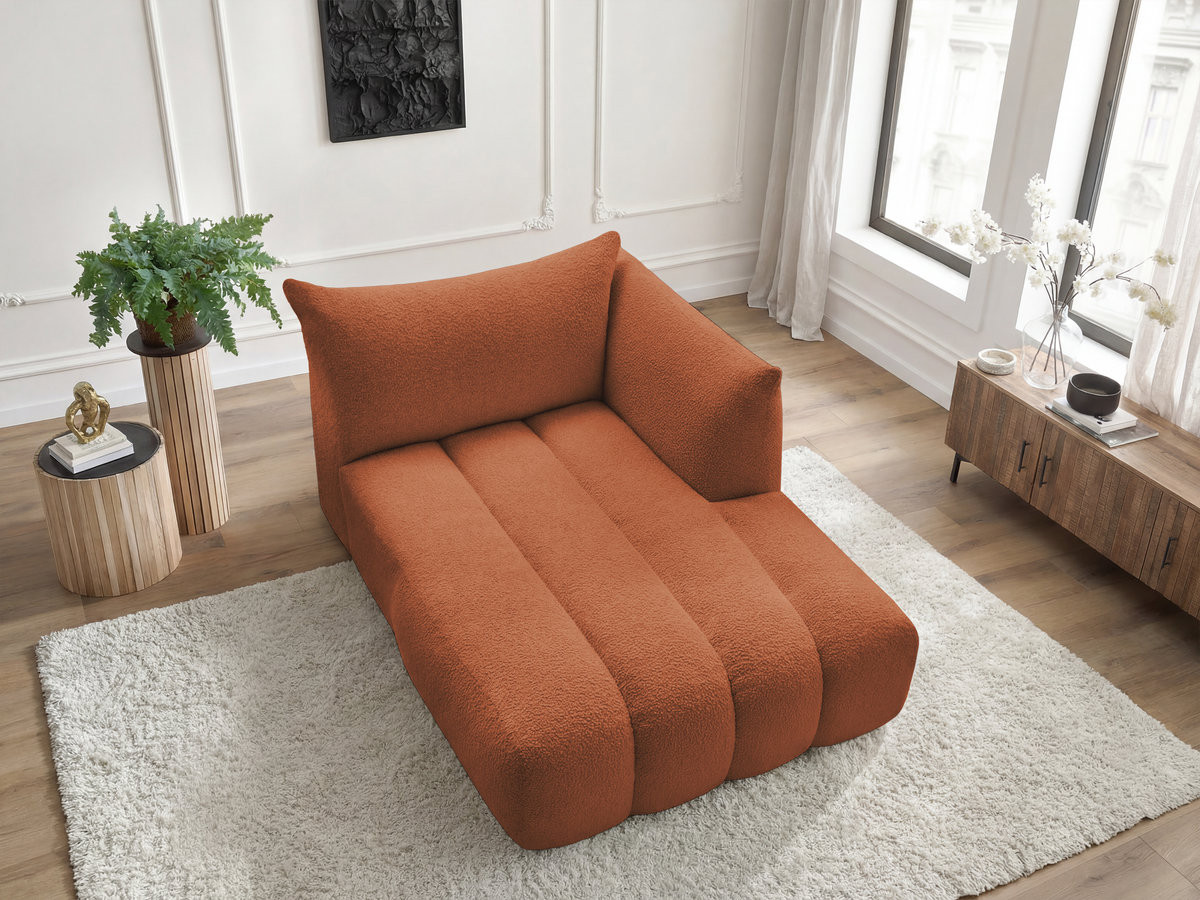 Méridienne pour canapé modulable AZRA tissu bouclette