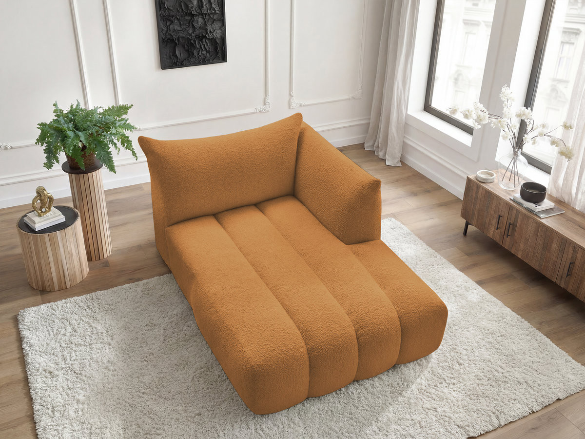 Méridienne pour canapé modulable AZRA tissu bouclette