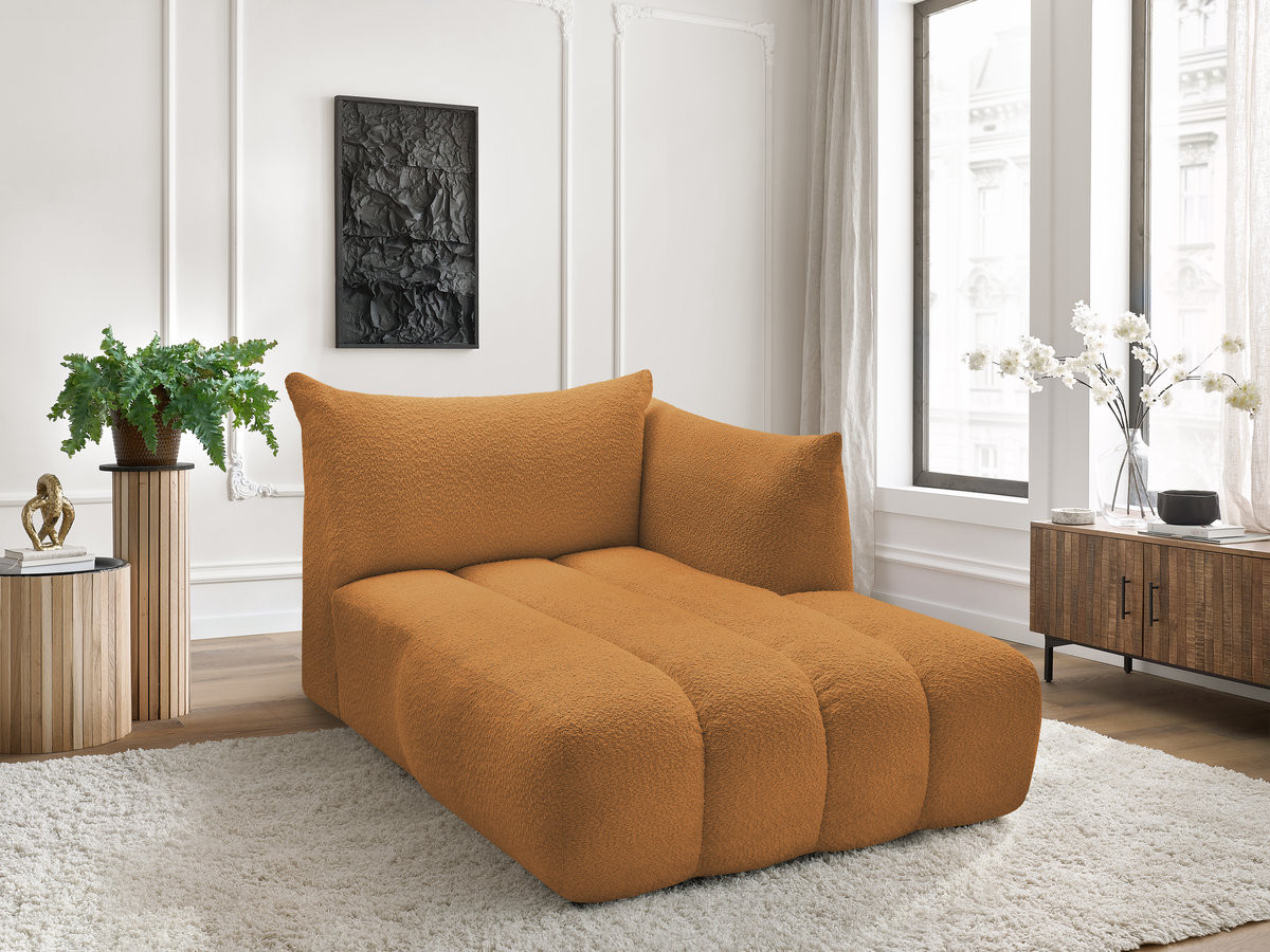 Méridienne pour canapé modulable AZRA tissu bouclette