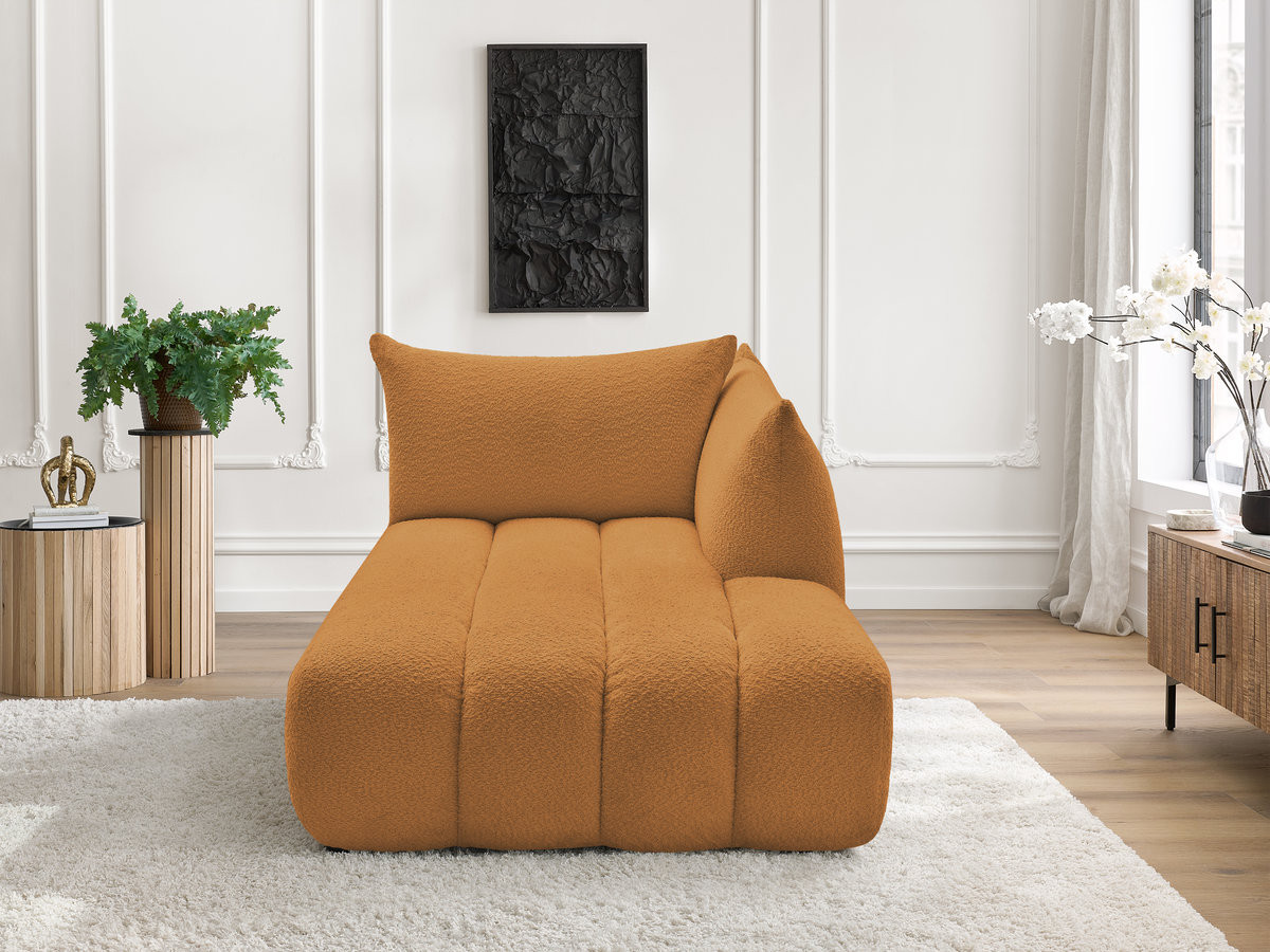 Méridienne pour canapé modulable AZRA tissu bouclette