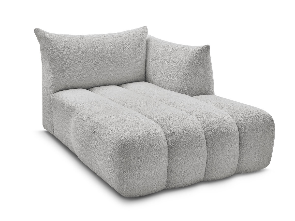 méridienne pour canapé modulable azra tissu bouclette gekleurd gris clair