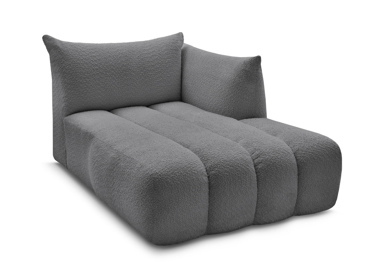 méridienne pour canapé modulable azra tissu bouclette gekleurd gris foncé
