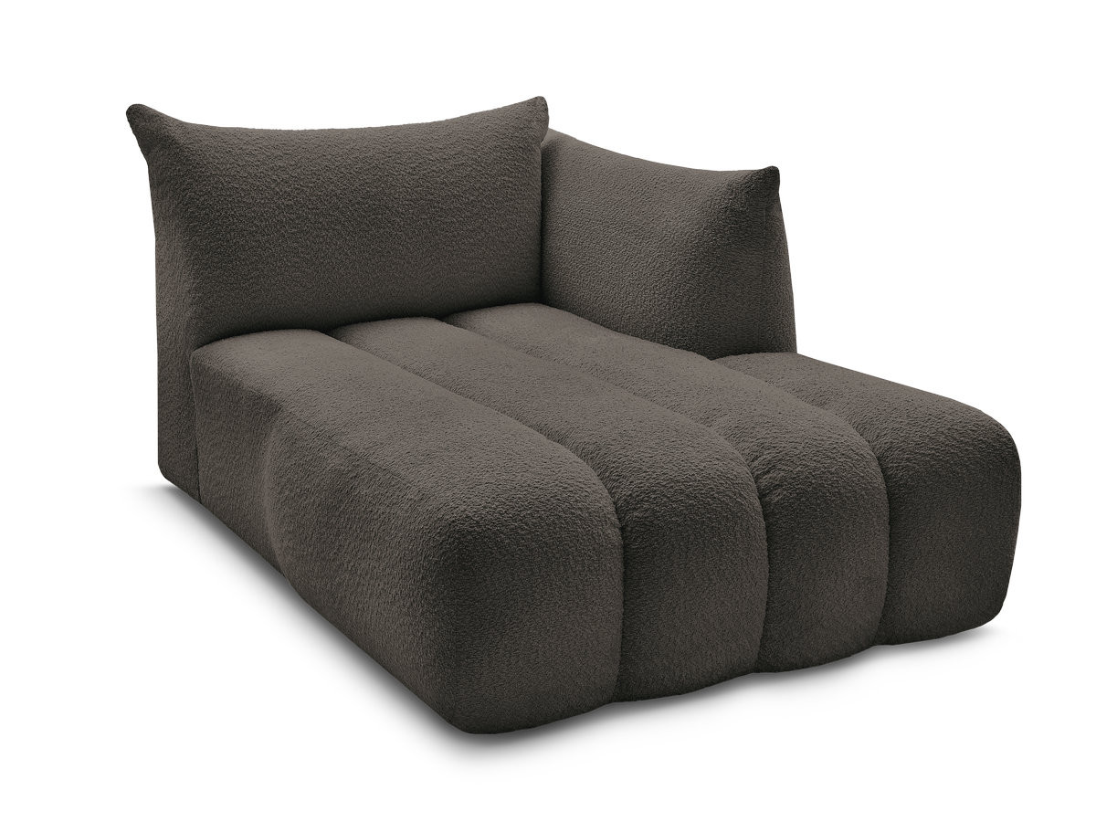 méridienne pour canapé modulable azra tissu bouclette gekleurd marron