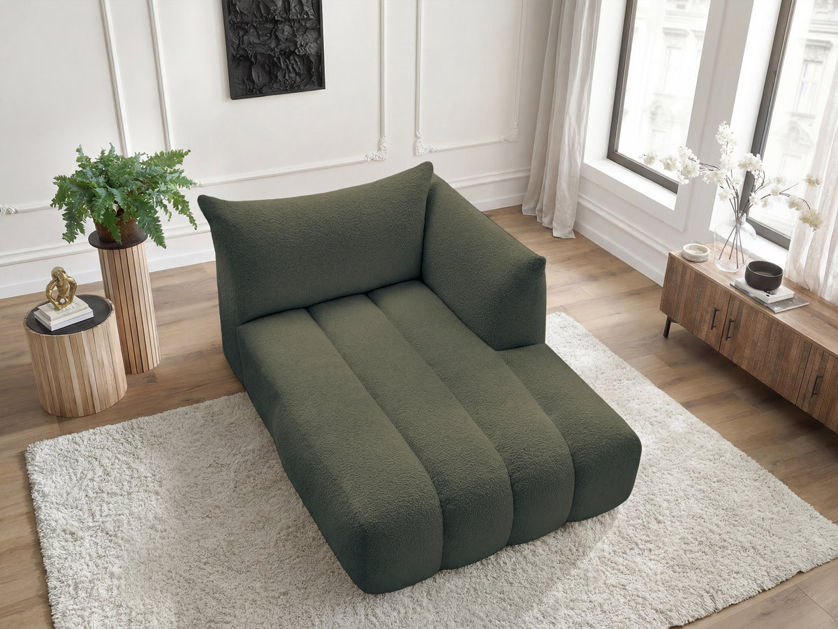 Méridienne pour canapé modulable AZRA bouclette vert — vue 6