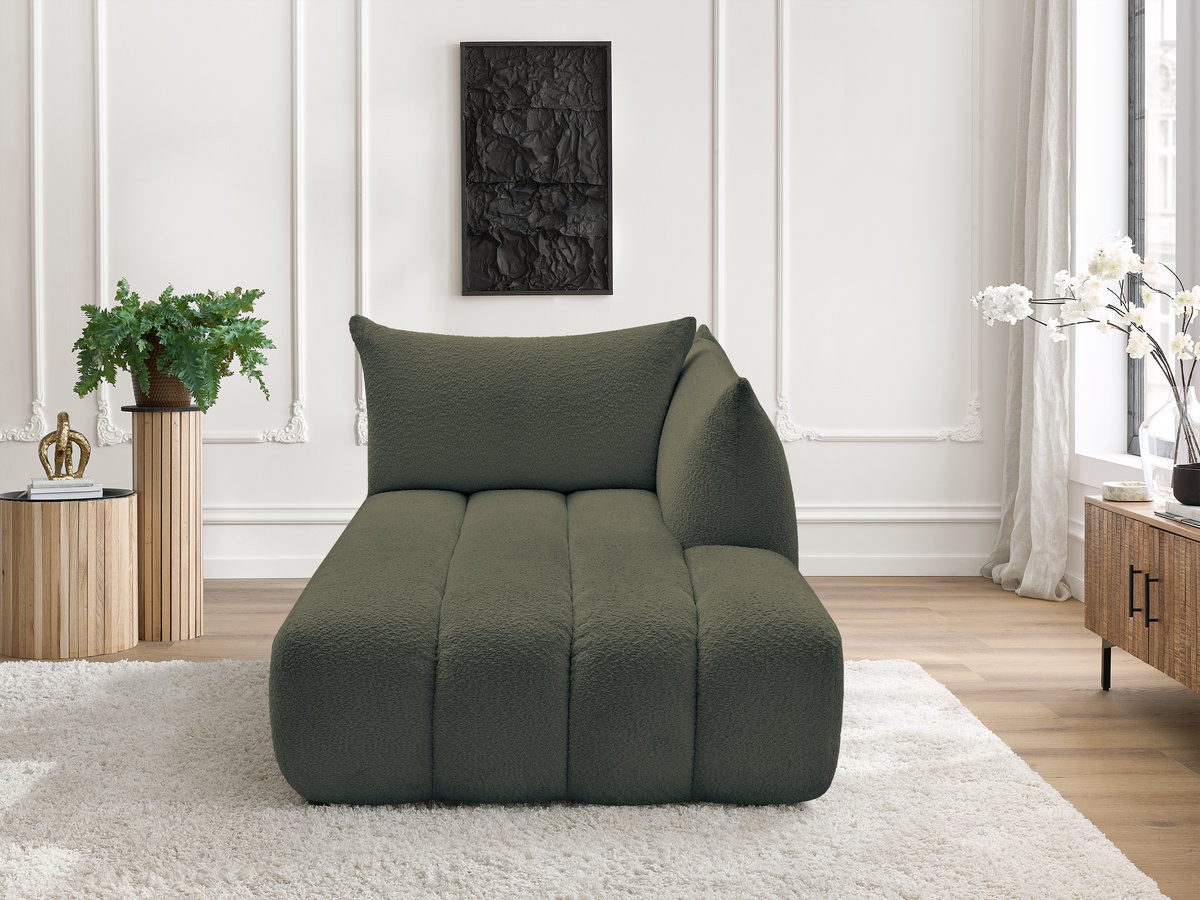 Méridienne pour canapé modulable AZRA tissu bouclette