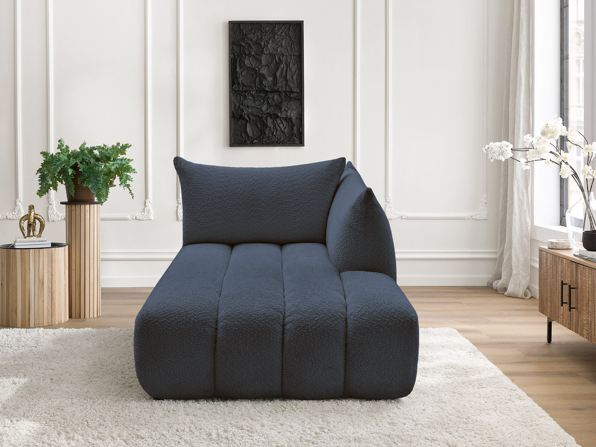 Méridienne pour canapé modulable AZRA tissu bouclette