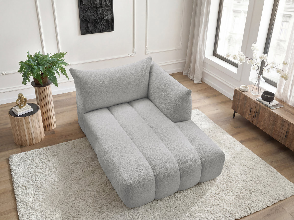 Méridienne pour canapé modulable AZRA tissu bouclette