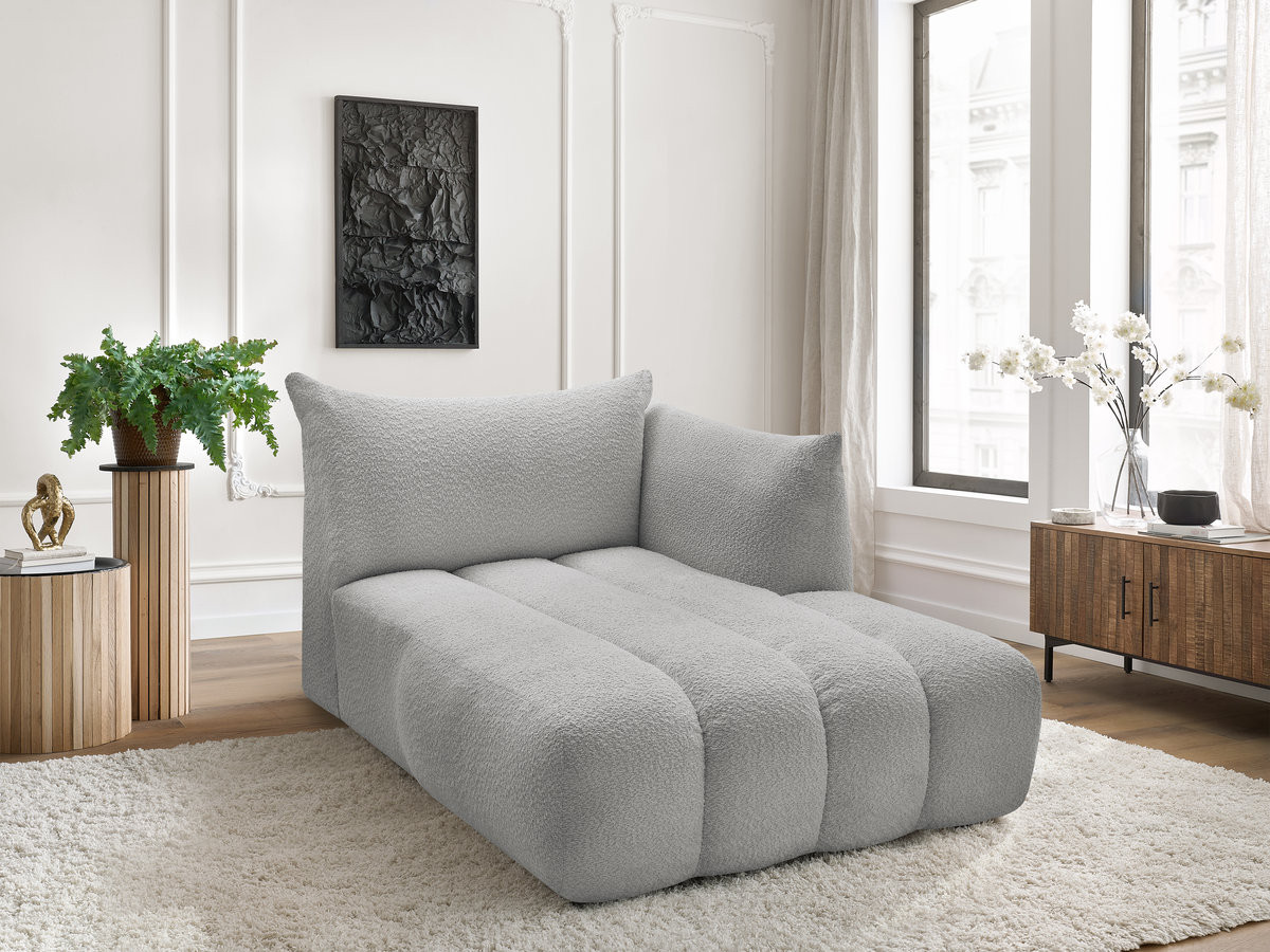 Méridienne pour canapé modulable AZRA tissu bouclette