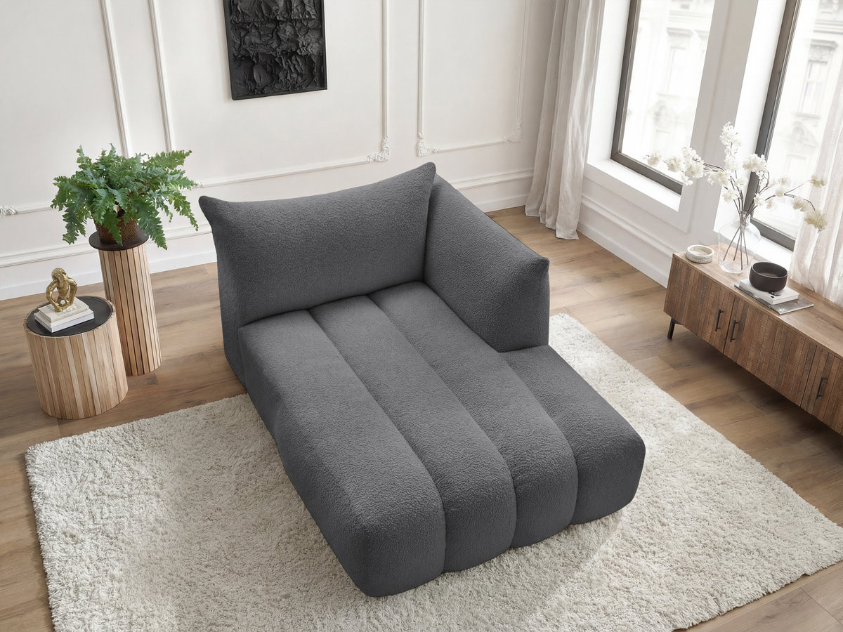 Méridienne pour canapé modulable AZRA tissu bouclette