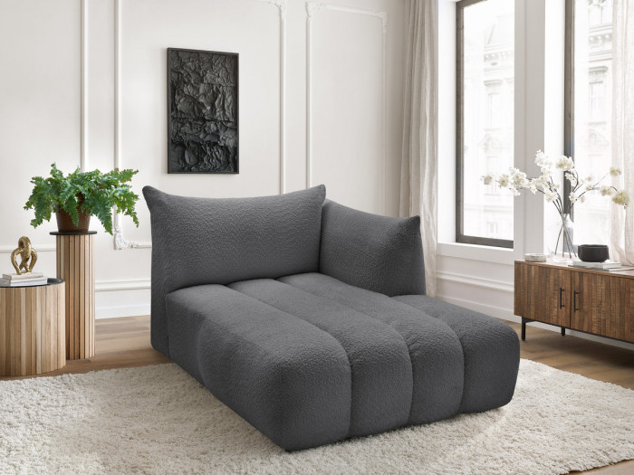 Méridienne pour canapé modulable AZRA tissu bouclette