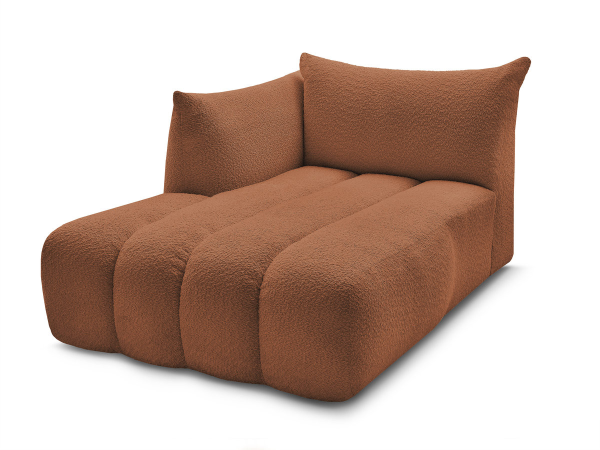 méridienne pour canapé modulable azra tissu bouclette gekleurd orange