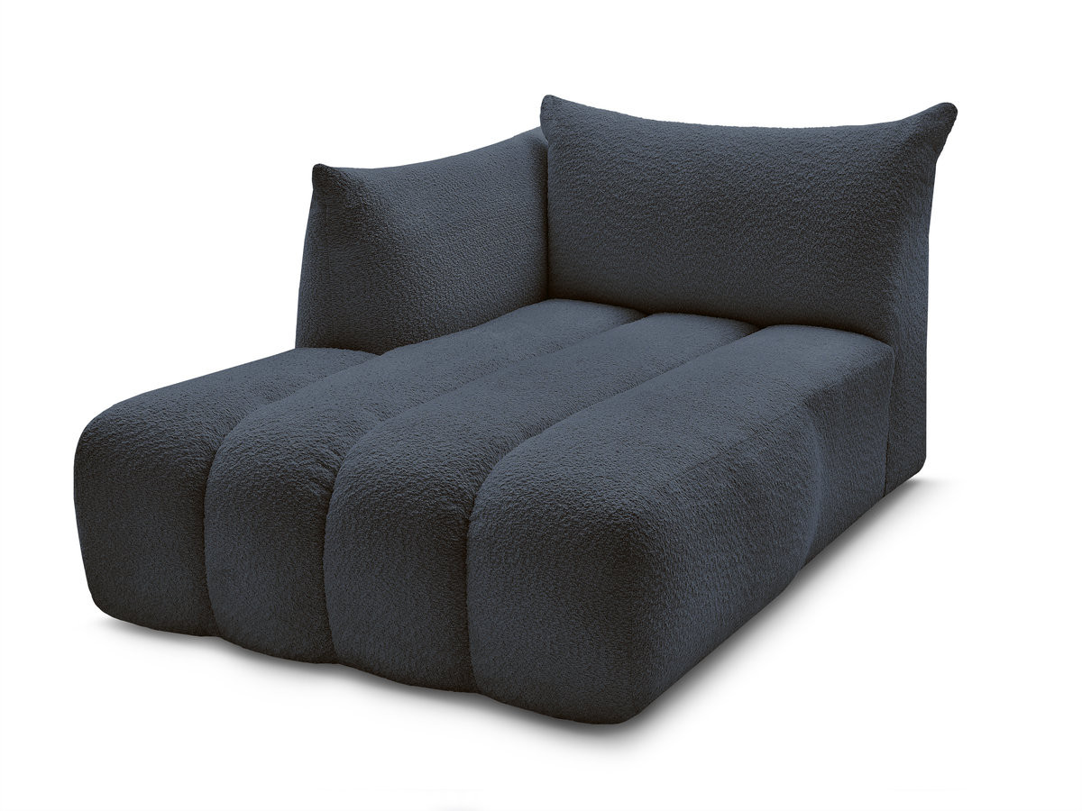méridienne pour canapé modulable azra tissu bouclette gekleurd bleu foncé