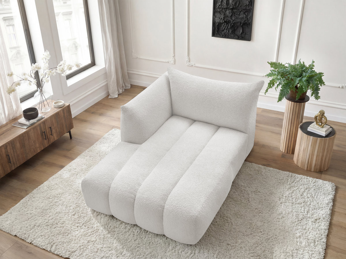 Méridienne pour canapé modulable AZRA tissu bouclette