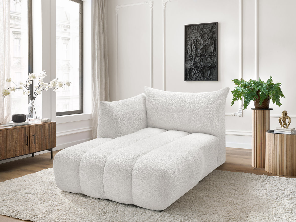 Méridienne pour canapé modulable AZRA tissu bouclette