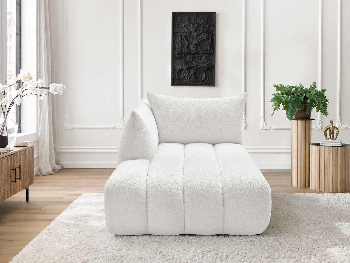 Méridienne pour canapé modulable AZRA tissu bouclette