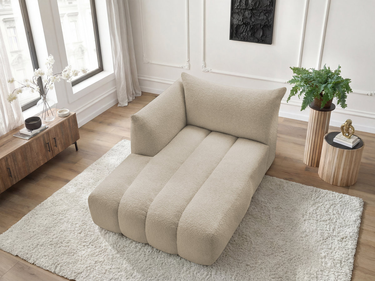 Méridienne pour canapé modulable AZRA tissu bouclette