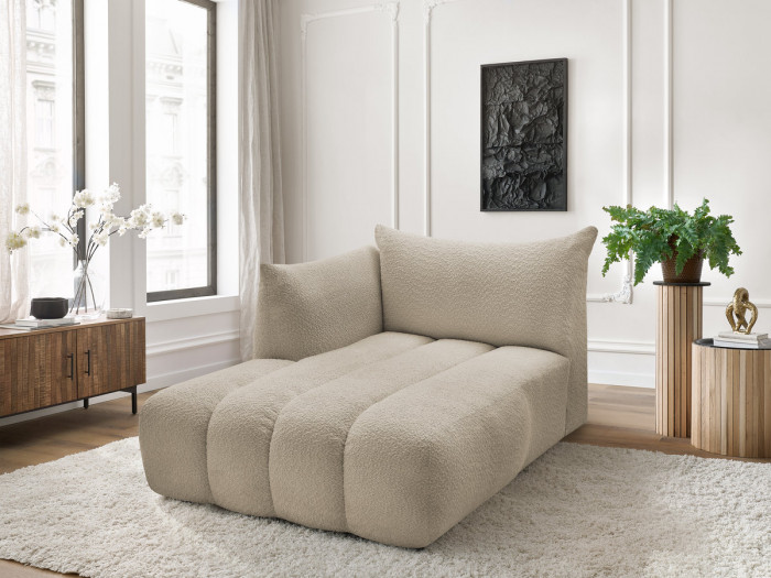 Méridienne pour canapé modulable AZRA tissu bouclette