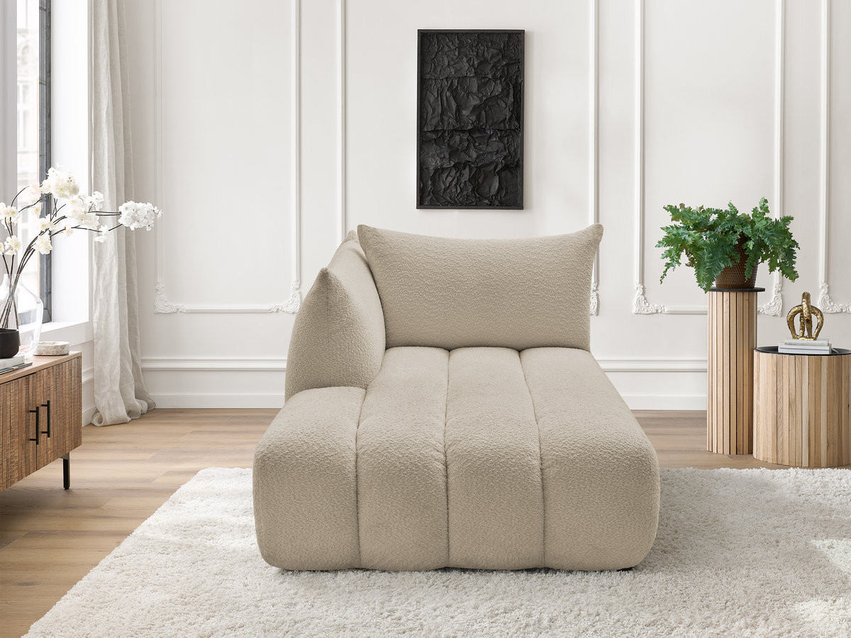 Méridienne pour canapé modulable AZRA tissu bouclette