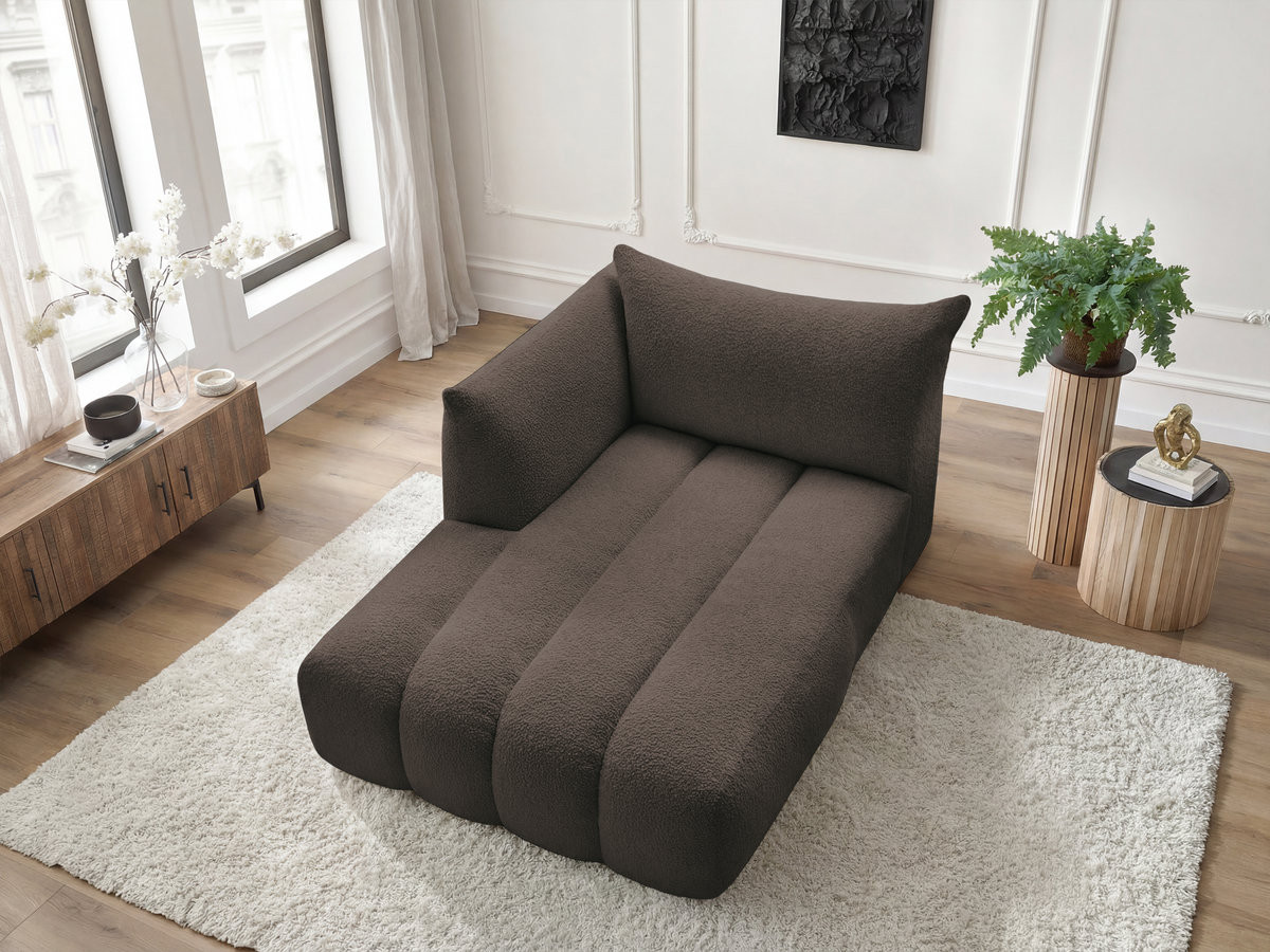 Méridienne pour canapé modulable AZRA tissu bouclette