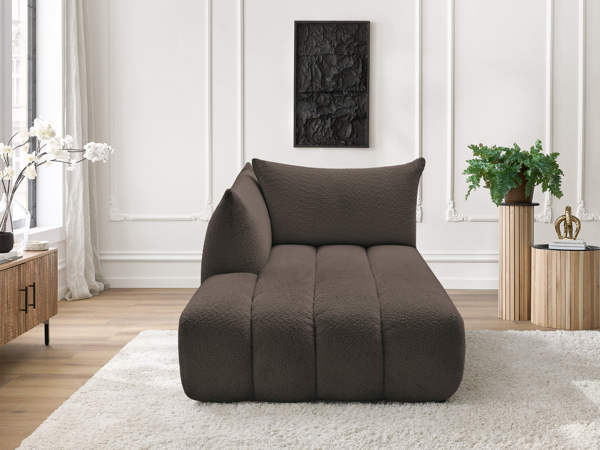 Méridienne pour canapé modulable AZRA tissu bouclette