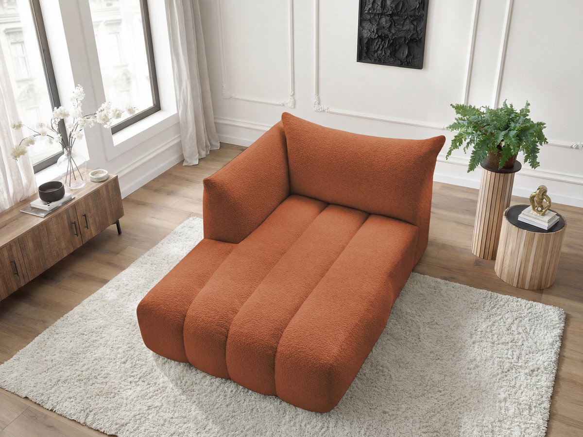 Méridienne pour canapé modulable AZRA tissu bouclette