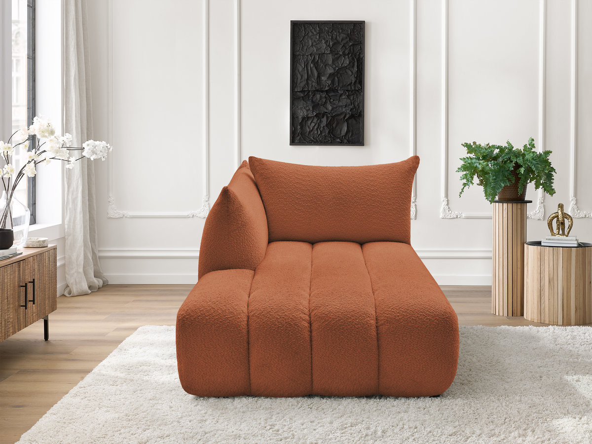 Méridienne pour canapé modulable AZRA tissu bouclette