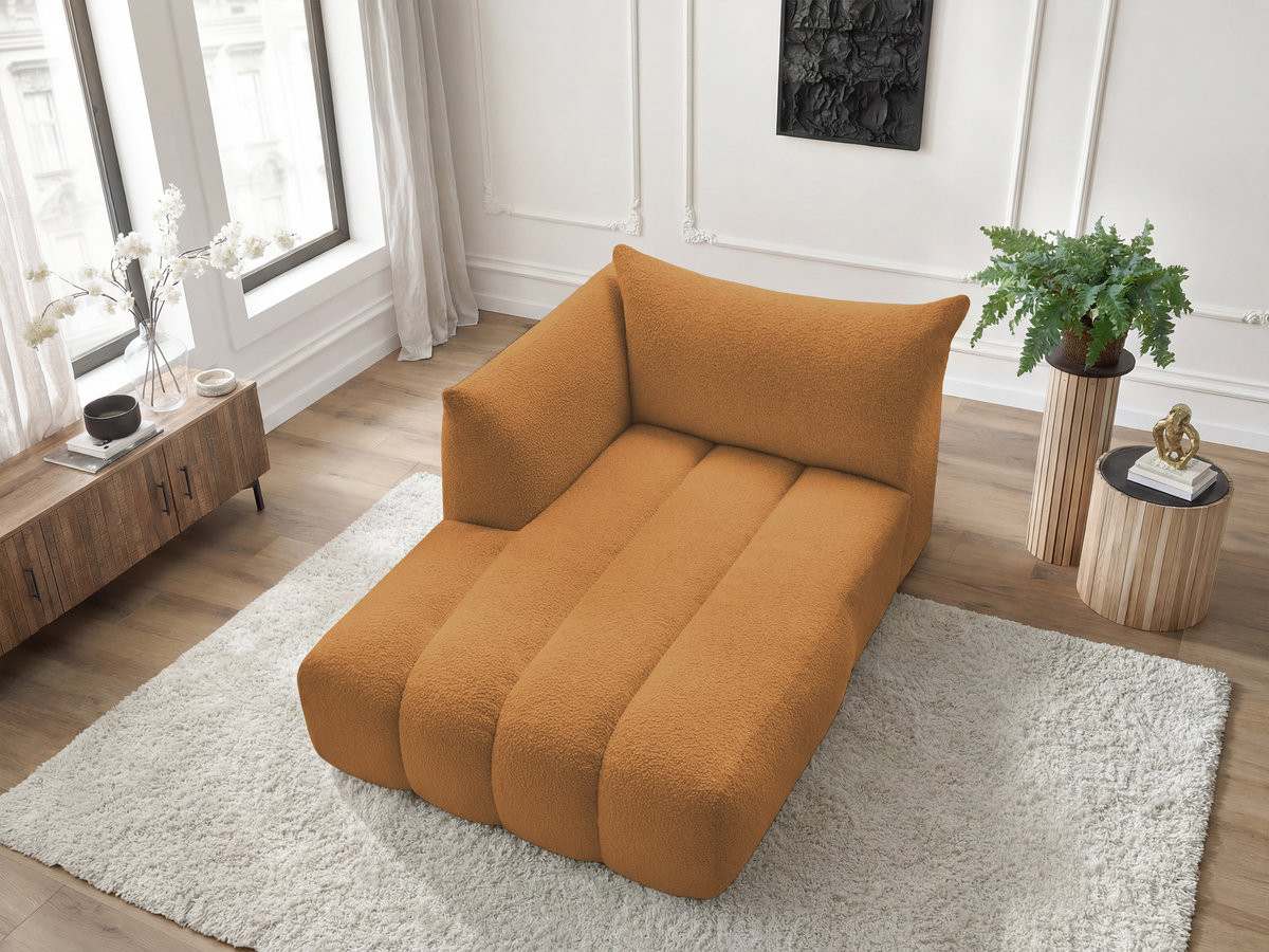 Méridienne pour canapé modulable AZRA tissu bouclette