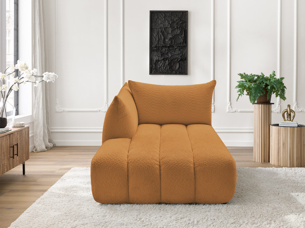 Méridienne pour canapé modulable AZRA tissu bouclette