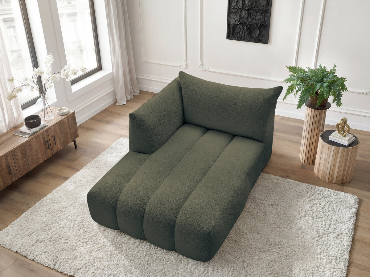 Méridienne pour canapé modulable AZRA tissu bouclette