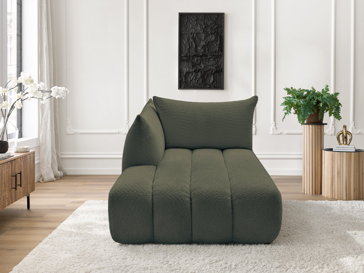 Méridienne pour canapé modulable AZRA tissu bouclette