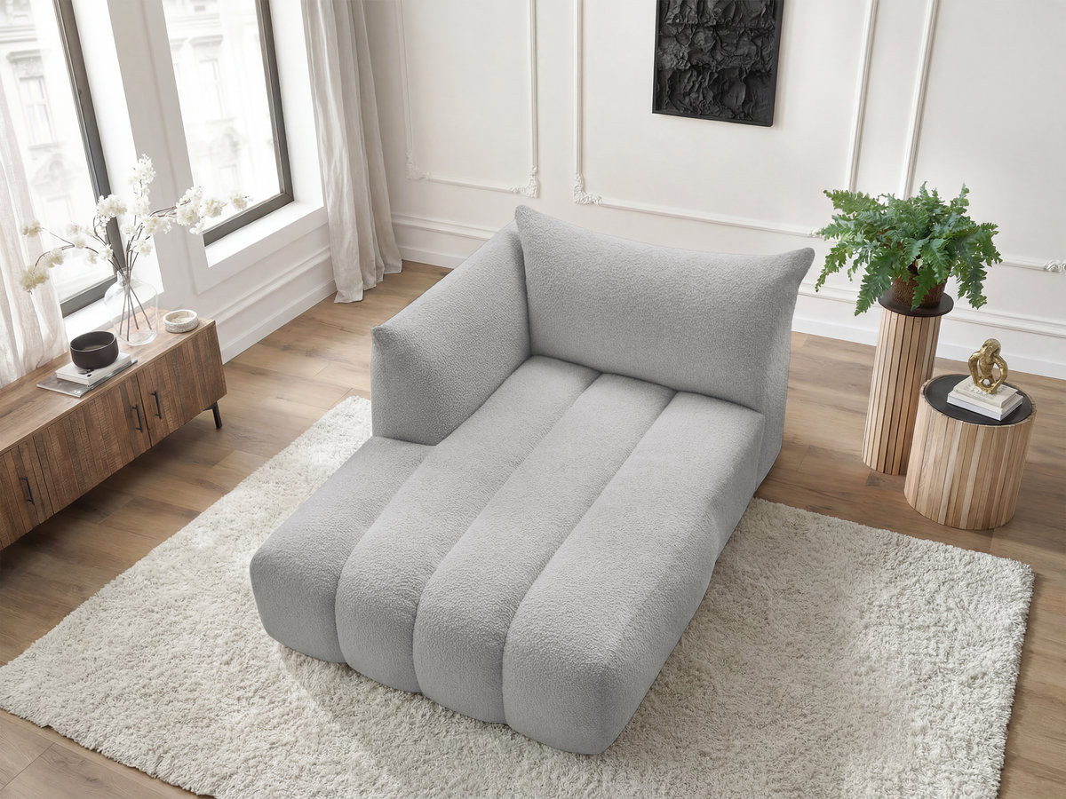 Méridienne pour canapé modulable AZRA tissu bouclette