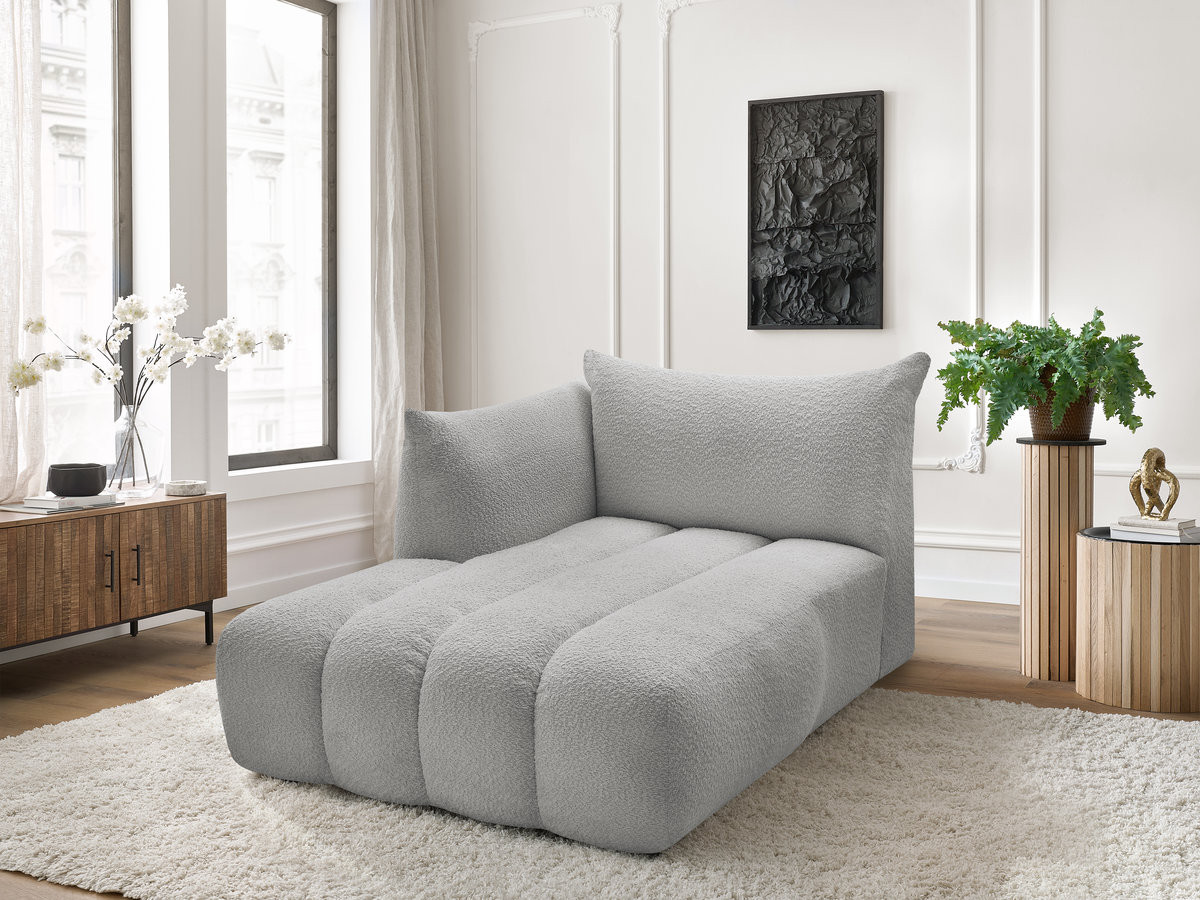 Méridienne pour canapé modulable AZRA tissu bouclette