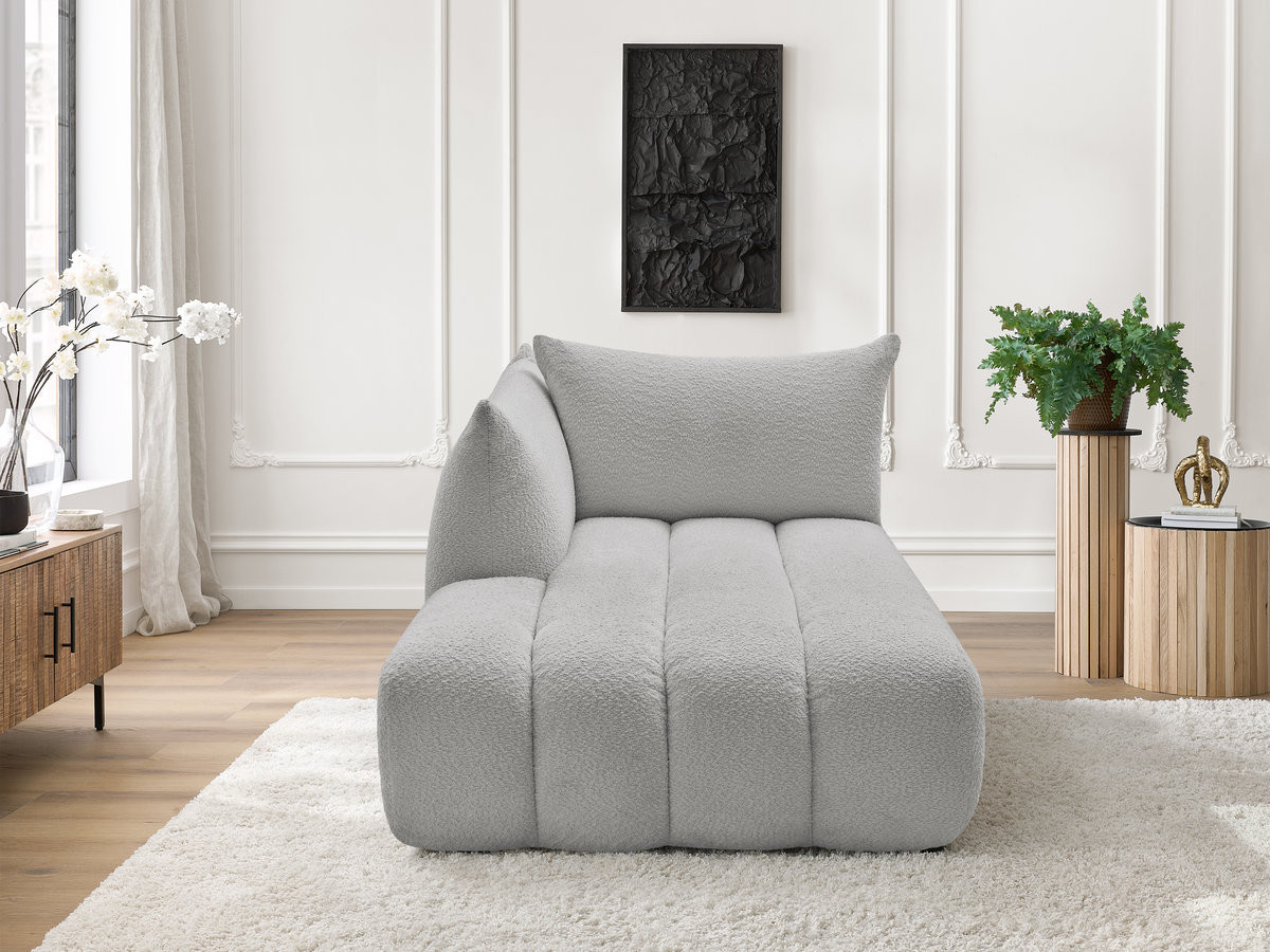 Méridienne pour canapé modulable AZRA tissu bouclette