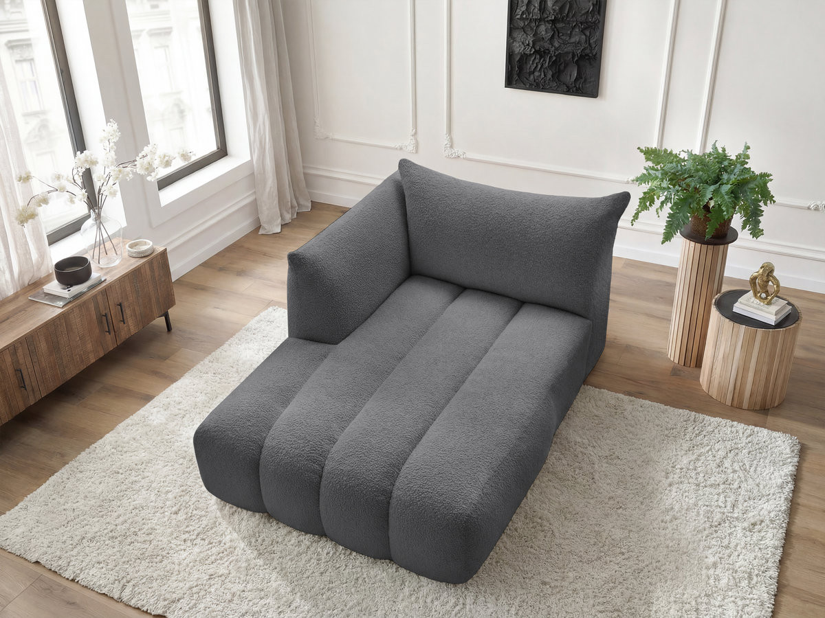 Méridienne pour canapé modulable AZRA tissu bouclette