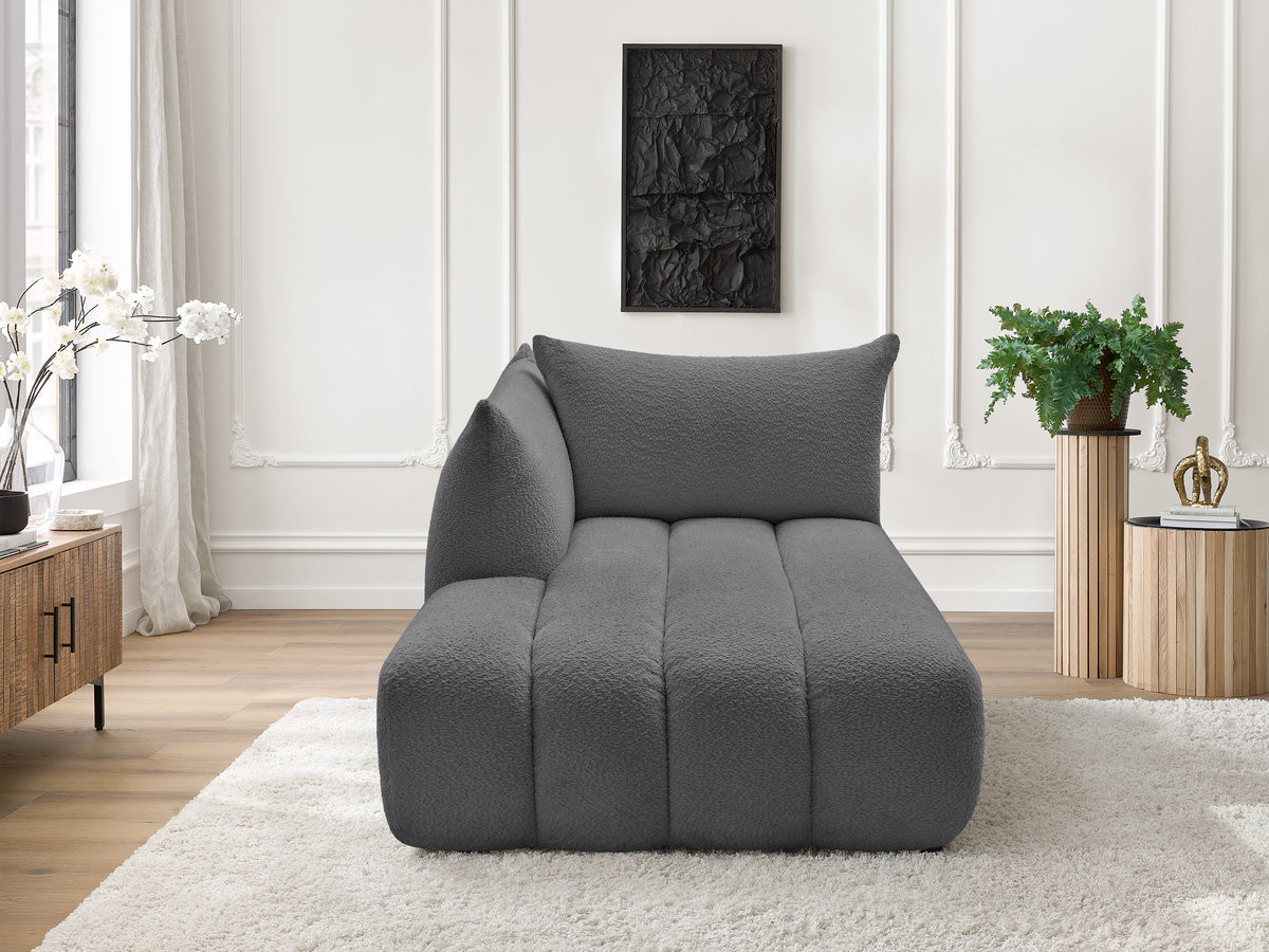 Méridienne pour canapé modulable AZRA tissu bouclette