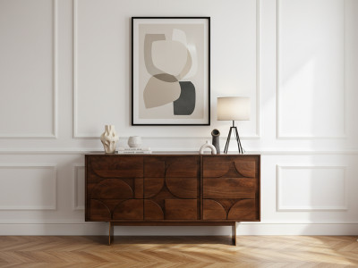 Buffet 3 portes 145 cm BERENICE bois massif de manguier