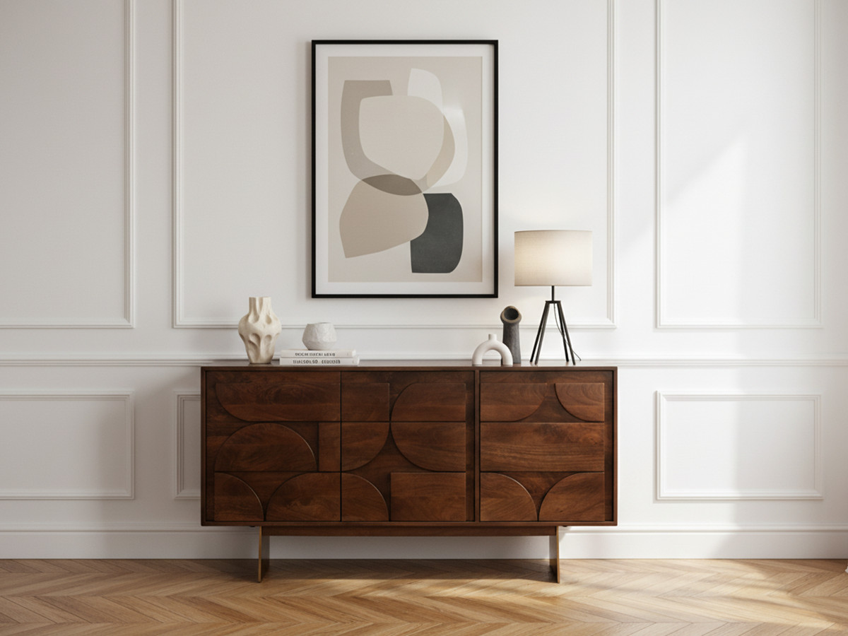 Buffet 3 portes 145 cm BERENICE bois massif de manguier Buffet 3 portes 145 cm BERENICE bois massif de manguier