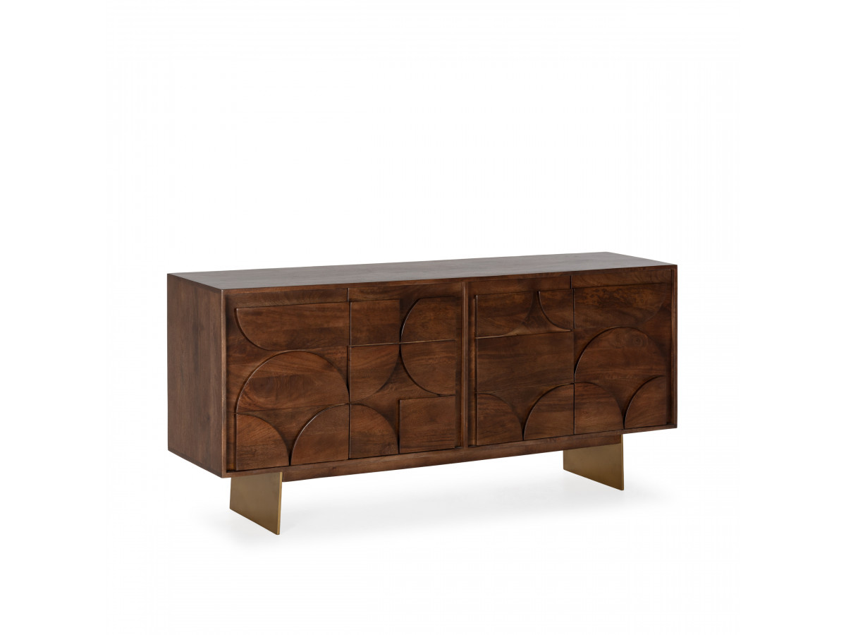 BERENICE dressoir met 4 deuren, 165 cm, massief mangohout