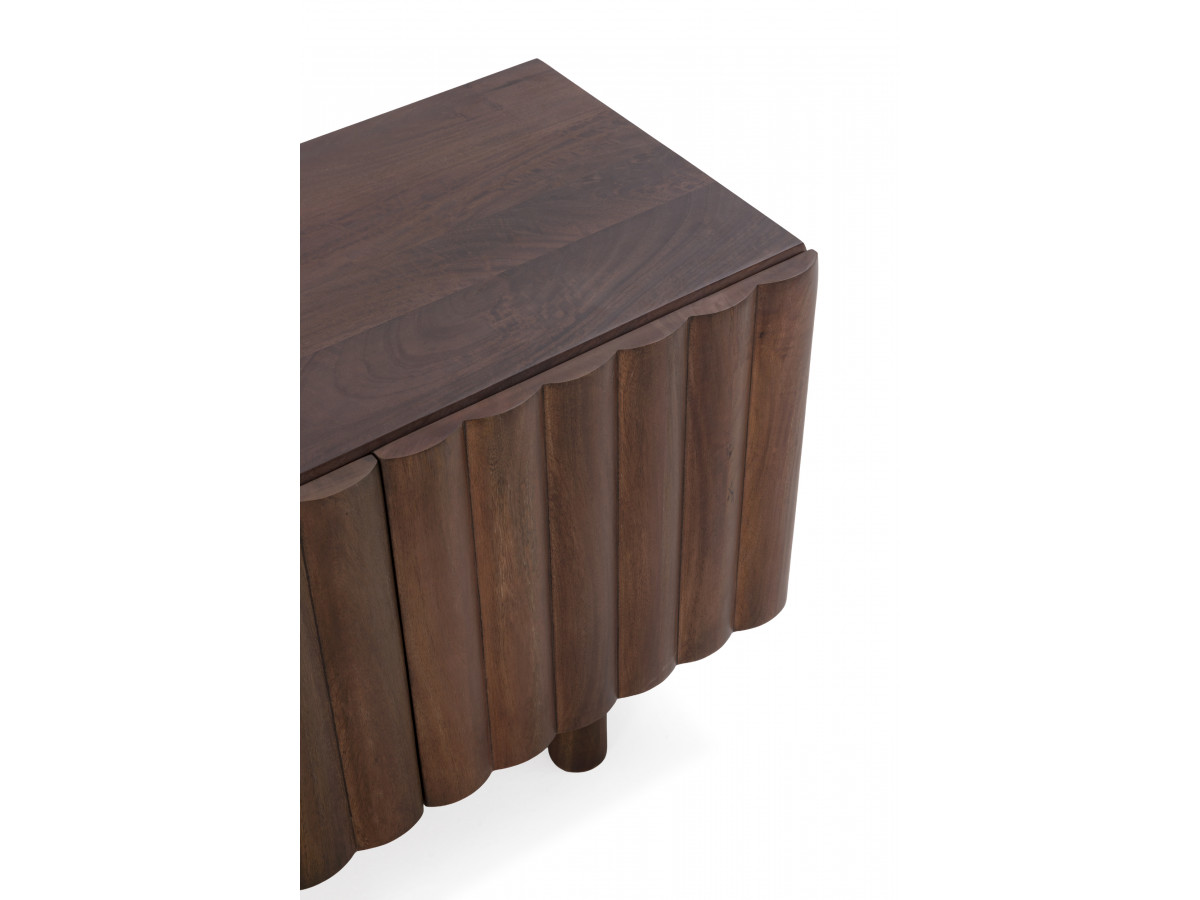 Meuble TV 4 portes 160 cm GABRIEL bois massif de manguier marron foncé — vue 6