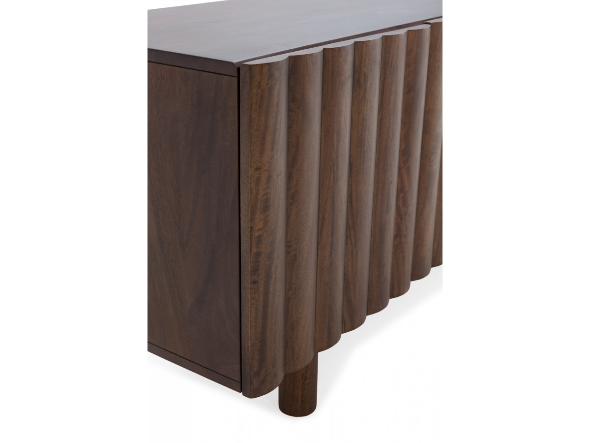 Buffet 4 portes 160 cm GABRIEL bois massif de manguier marron foncé — vue 6