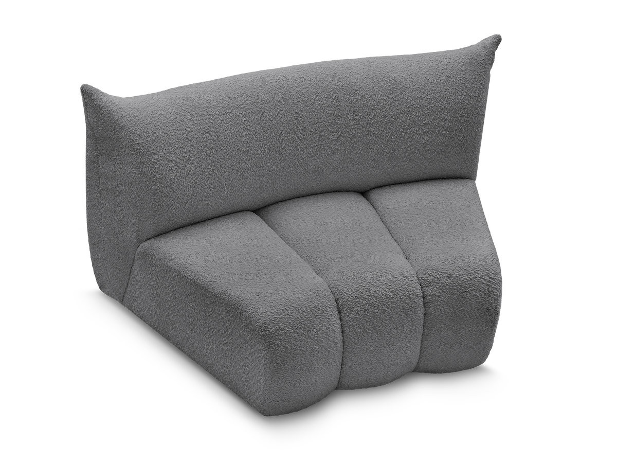 Chauffeuse 1 place incurvée pour canapé modulable AZRA tissu bouclette