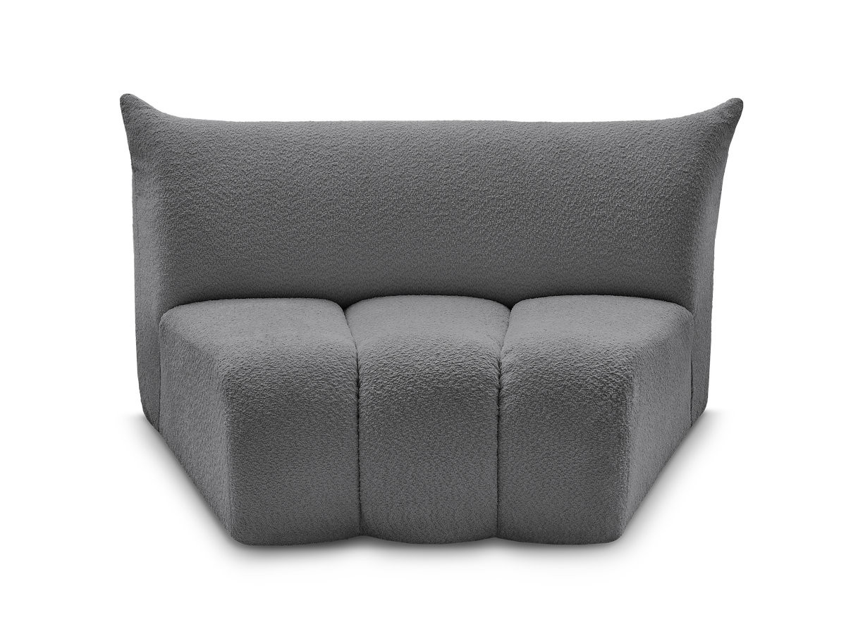 Chauffeuse 1 place incurvée pour canapé modulable AZRA tissu bouclette