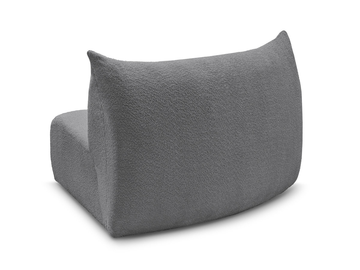 Chauffeuse 1 place incurvée pour canapé modulable AZRA tissu bouclette