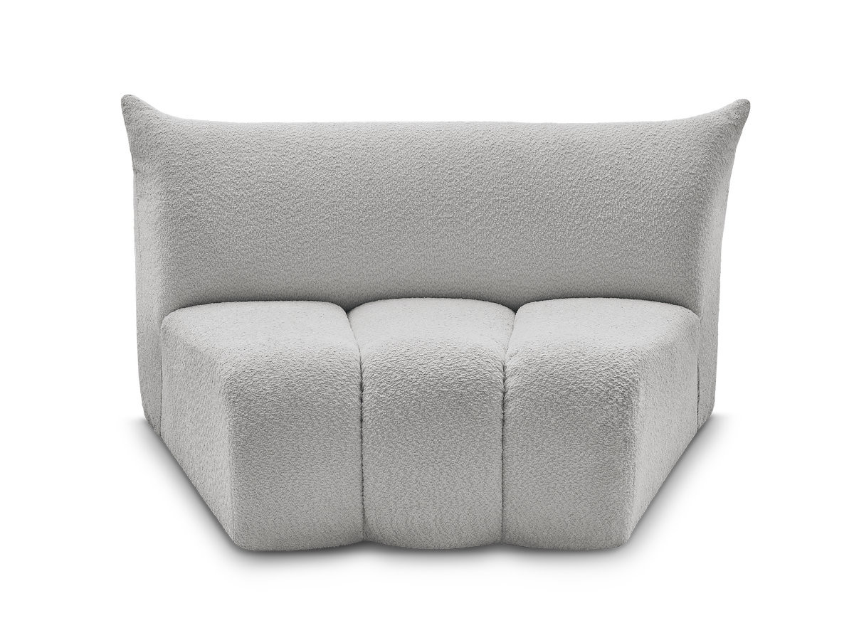 Chauffeuse 1 place incurvée pour canapé modulable AZRA tissu bouclette