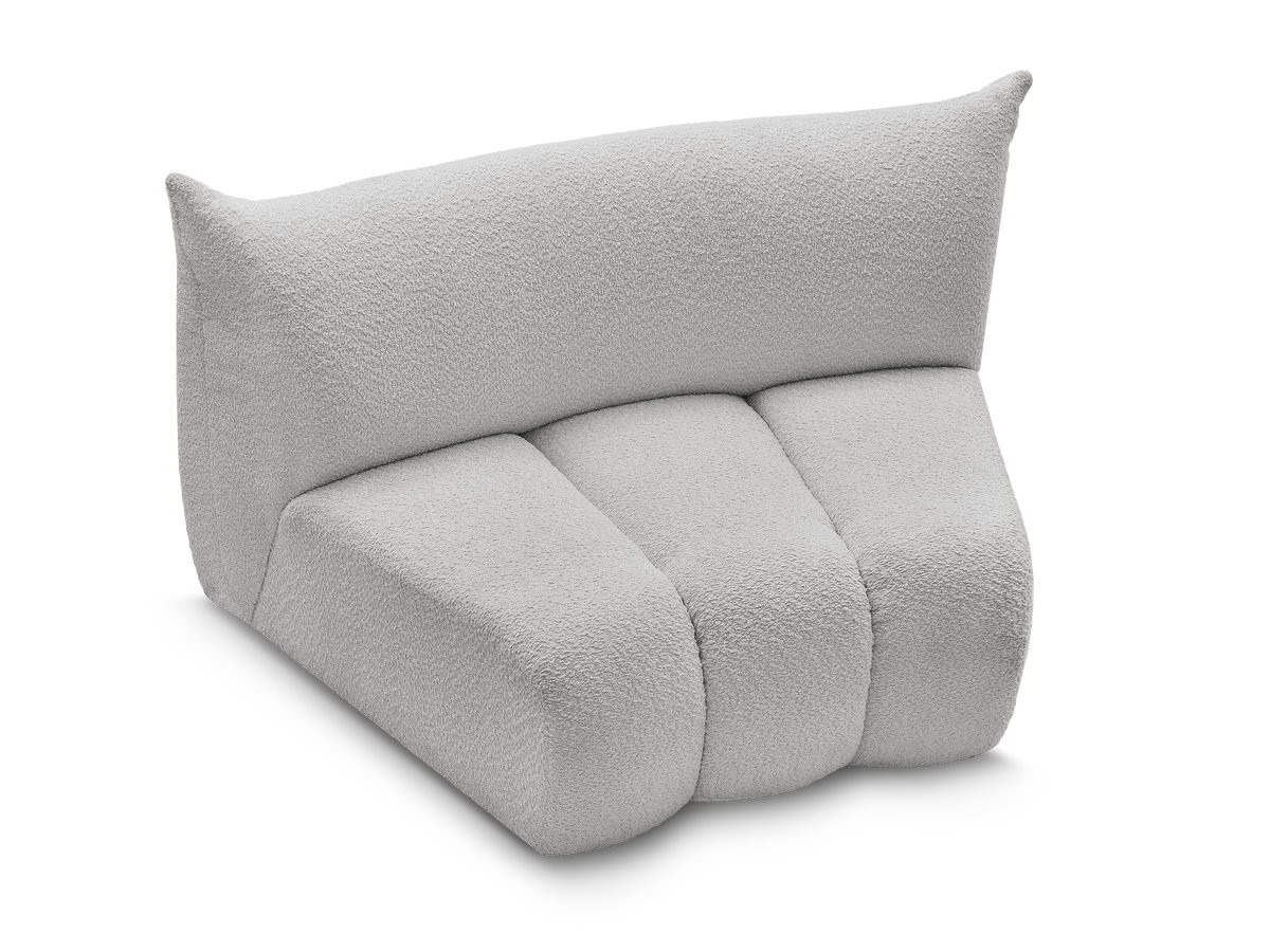 Chauffeuse 1 place incurvée pour canapé modulable AZRA tissu bouclette