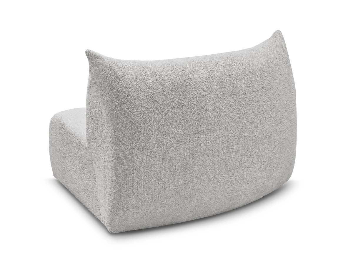 Chauffeuse 1 place incurvée pour canapé modulable AZRA tissu bouclette